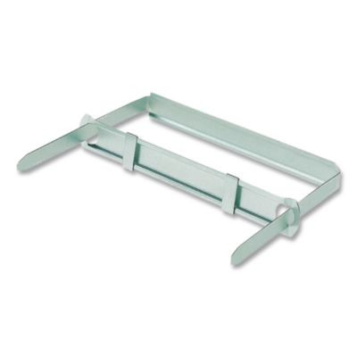 Premium Two-Piece Two-Prong Paper Fastener Base And Compressor Sets, 3.5" Capacity, 4.25" Center To Center, Silver, 50/Box