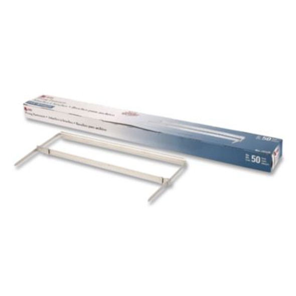 Premium Two-Piece Two-Prong Paper Fastener Base And Compressor Sets, 3" Capacity, 8.5" Center To Center, Silver, 50/Box