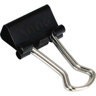 Binder Clips, Mini, 0.25" Capacity, Black/Silver, Dozen