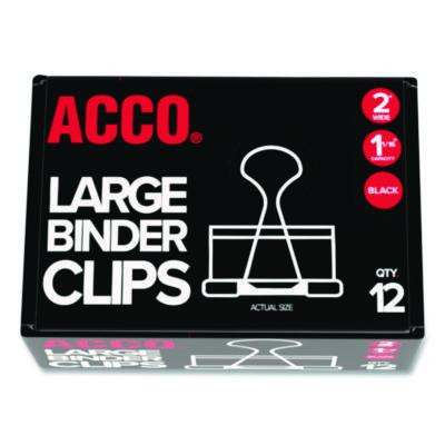 Binder Clips, 1.06" Capacity, Large, Black/Silver, Dozen