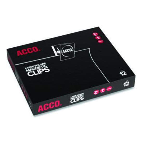 Magnetic Clip, 1.13" Jaw Capacity, Silver, 12/Pack