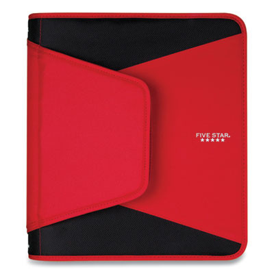 Tech Zipper Binder, 3 Rings, 1.5" Capacity, 11 X 8.5, Red/Black Accents