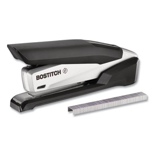 Inpower+28 Executive One-Finger 3-In-1 Eco-Friendly Desktop Stapler, 28-Sheet Capacity, Black/Silver