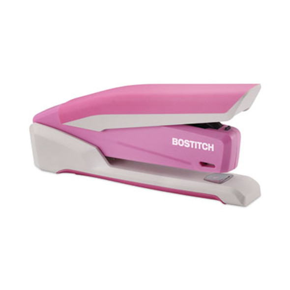 Incourage Spring-Powered Desktop Stapler, Breast Cancer Awareness, 20-Sheet Capacity, Pink/Gray