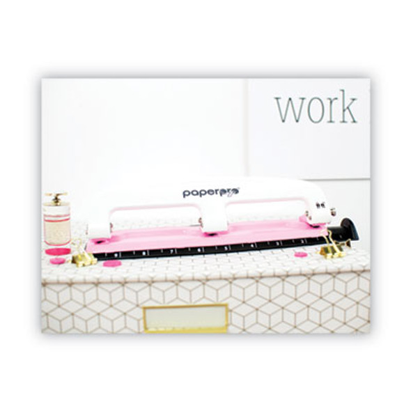 12-Sheet Ez Squeeze Incourage Three-Hole Punch, Breast Cancer Awareness, 9/32" Holes, Pink
