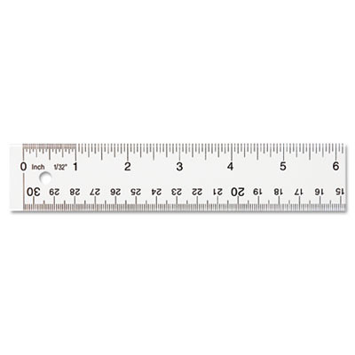 Clear Flexible Acrylic Ruler, Standard/Metric, 12" Long, Clear