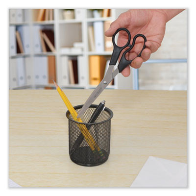 Value Line Stainless Steel Shears, 8" Long, 3.5" Cut Length, Offset Black Handle