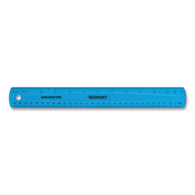 Non-Shatter Flexible Ruler, Standard/Metric, 12" (30 Cm) Long, Plastic, Assorted Translucent Colors, 12/Box