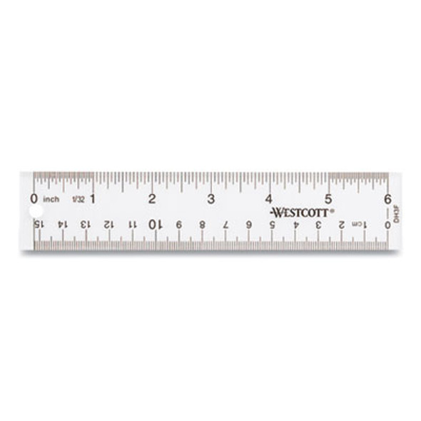 Clear Flexible Acrylic Ruler, Standard/Metric, 6" (15 Cm) Long, Clear, 12/Box