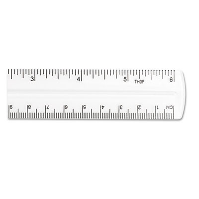 Transparent Shatter-Resistant Plastic Ruler, Standard/Metric, 6" Long, Clear