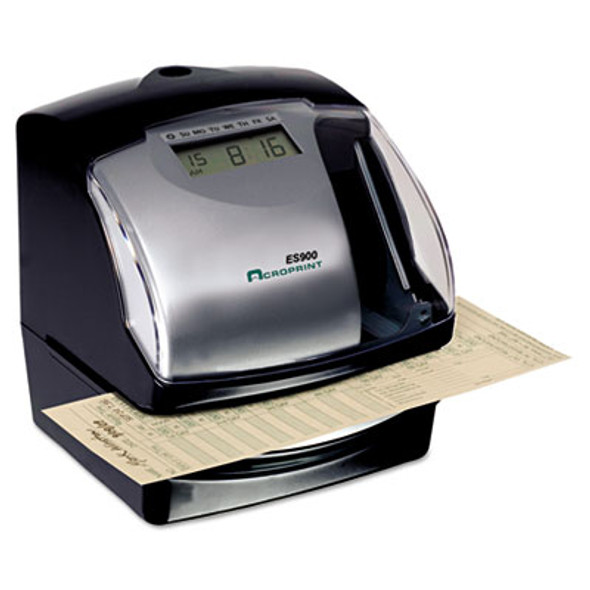 Es900 Atomic Electronic Payroll Recorder, Time Stamp And Numbering Machine, Digital Display, Black