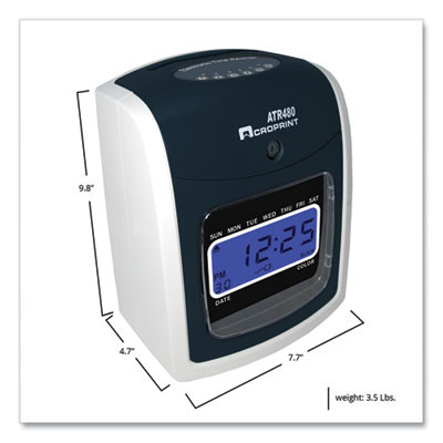 Atr480 Time Clock And Accessories Bundle, Digital Display, White/Charcoal