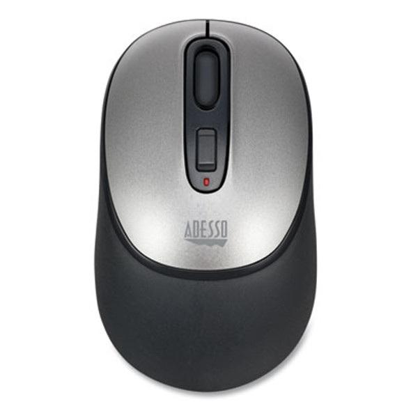 Imouse A10 Antimicrobial Wireless Mouse, 2.4 Ghz Frequency/30 Ft Wireless Range, Left/Right Hand Use, Black/Silver