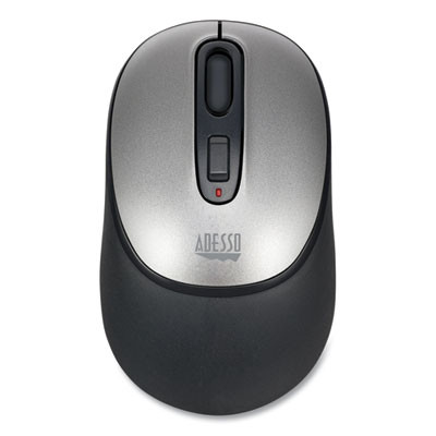 Imouse A10 Antimicrobial Wireless Mouse, 2.4 Ghz Frequency/30 Ft Wireless Range, Left/Right Hand Use, Black/Silver