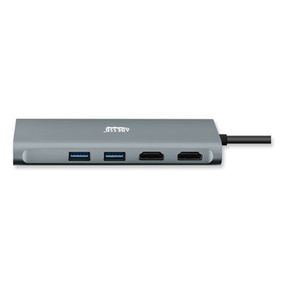 9-In-1 Usb Type-C Docking Station, 2 Hdmi/3 Usb C/Sd And Tf Slot/Rj45, Gray/Black