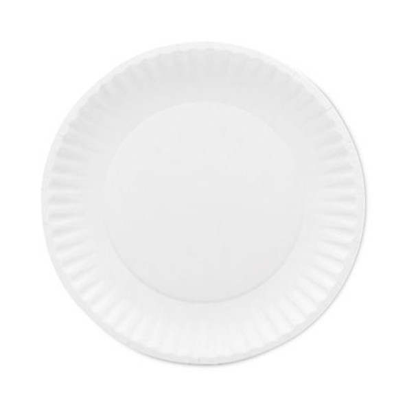 Premium Coated Paper Plates, 7" Dia, White, 125/Pack, 8 Packs/Carton