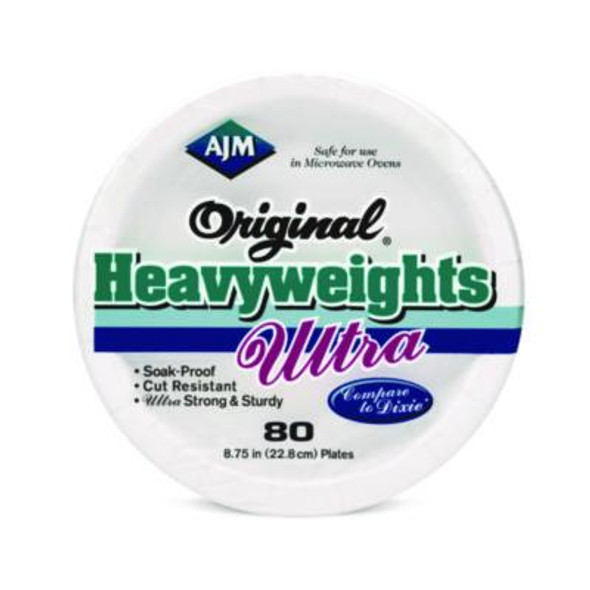 Original Heavyweight Ultra Paper Plates, 9" Dia, White, 960/Carton