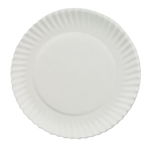 White Paper Plates, 7" Dia, 100/Pack, 10 Packs/Carton