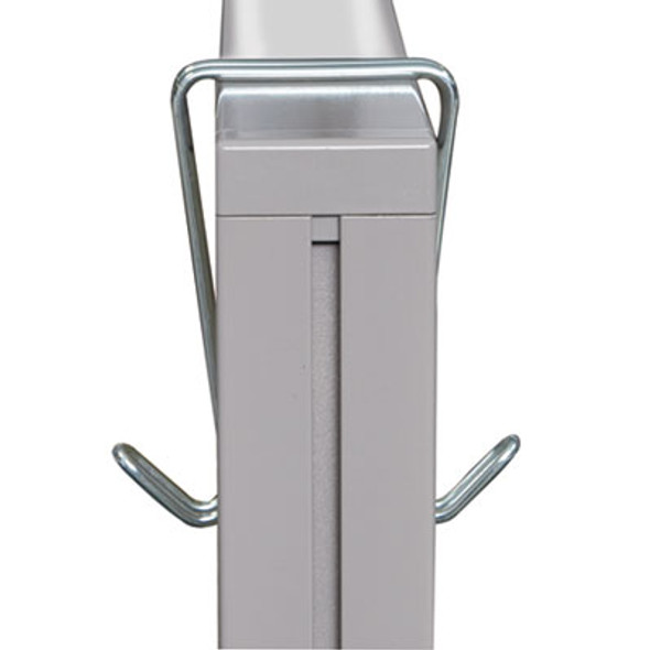 Double Sided Partition Garment Hook, Steel, 0.5 x 3.38 x 4.75, Over-The-Door/Over-The-Panel Mount, Silver, 2/Pack