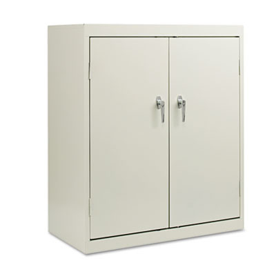 Assembled 42" High Heavy-Duty Welded Storage Cabinet, Two Adjustable Shelves, 36w X 18d, Light Gray