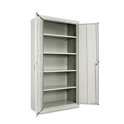 Assembled 72" High Heavy-Duty Welded Storage Cabinet, Four Adjustable Shelves, 36w X 18d, Light Gray