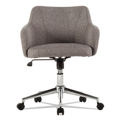 Alera Captain Series Mid-Back Chair, Supports Up To 275 Lb, 17.5" To 20.5" Seat Height, Gray Tweed Seat/Back, Chrome Base