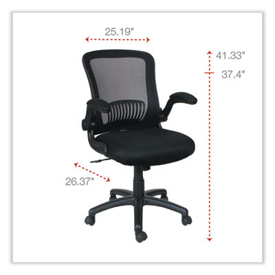 Alera Eb-E Series Swivel/Tilt Mid-Back Mesh Chair, Supports Up To 275 Lb, 18.11" To 22.04" Seat Height, Black