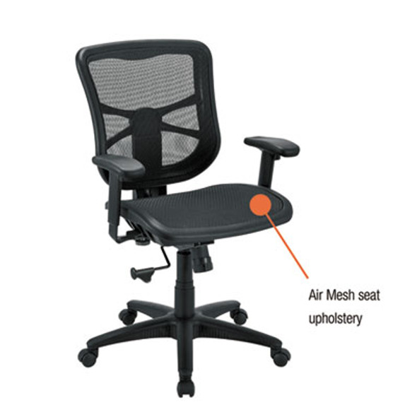 Alera Elusion Series Mesh Mid-Back Swivel/Tilt Chair, Supports Up To 275 Lb, 17.9" To 21.6" Seat Height, Black