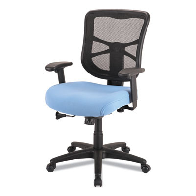 Alera Elusion Series Mesh Mid-Back Swivel/Tilt Chair, Supports Up To 275 Lb, 17.9" To 21.8" Seat Height, Light Blue Seat