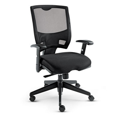 Alera Epoch Series Fabric Mesh Multifunction Chair, Supports Up To 275 Lb, 17.63" To 22.44" Seat Height, Black