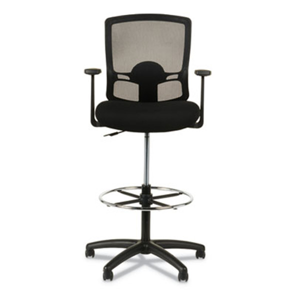 Alera Etros Series Mesh Stool, Supports Up To 275 Lb, 25.19" To 35.23" Seat Height, Black