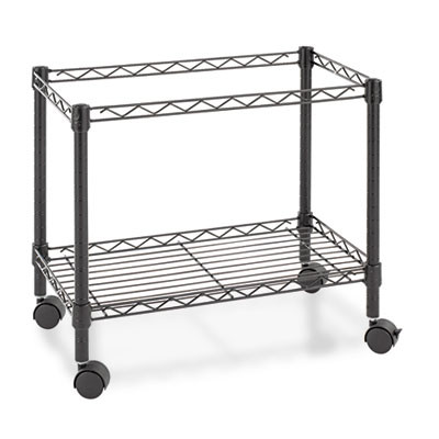 One-Tier File Cart For Side-To-Side Filing, Metal, 1 Shelf, 1 Bin, 24" x 14" x 21", Black