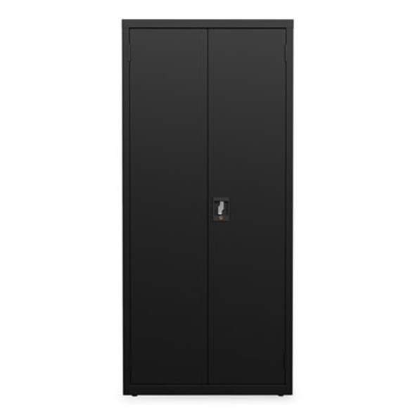 Economy Assembled Storage Cabinets, 4 Shelves, 30" x 15" x 66", Black