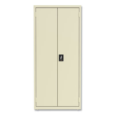 Economy Assembled Storage Cabinets, 4 Shelves, 30" x 15" x 66", Putty