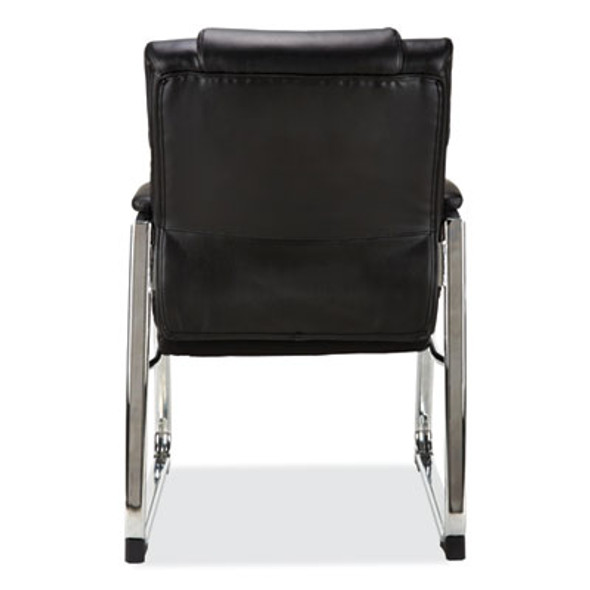 Alera Hildred Series Guest Chair, 25" x 28.94" x 37.8", Black Seat, Black Back, Chrome Base