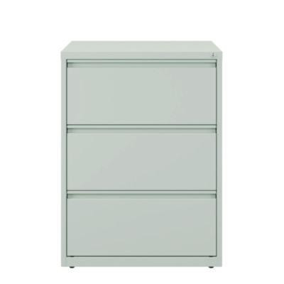 Lateral File, 3 Legal/Letter-Size File Drawers, Light Gray, 30" x 18.62" x 40.25"