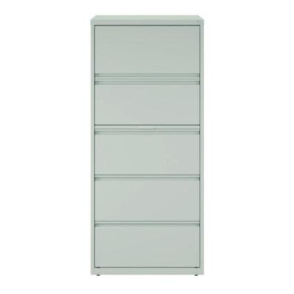 Lateral File, 5 Legal/Letter-Size File Drawers, Light Gray, 30" x 18.62" x 67.62"