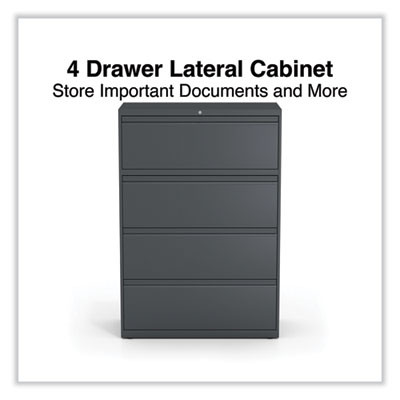 Lateral File, 4 Legal/Letter/A4/A5-Size File Drawers, Charcoal, 36" x 18.63" x 52.5"