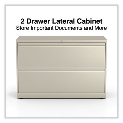 Lateral File, 2 Legal/Letter-Size File Drawers, Putty, 42" x 18.63" x 28"
