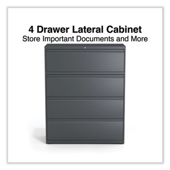 Lateral File, 4 Legal/Letter/A4/A5-Size File Drawers, Charcoal, 42" x 18.63" x 52.5"