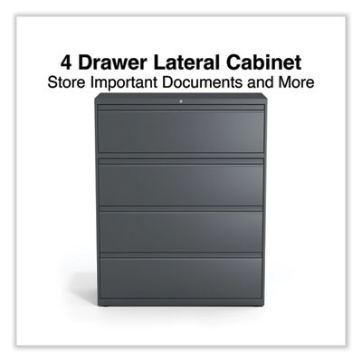 Lateral File, 4 Legal/Letter/A4/A5-Size File Drawers, Charcoal, 42" x 18.63" x 52.5"