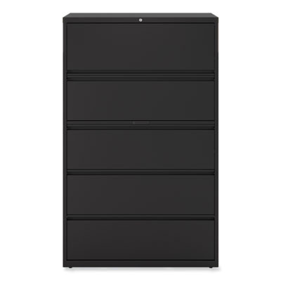 Lateral File, 5 Legal/Letter/A4/A5-Size File Drawers, Black, 42" x 18.63" x 67.63"