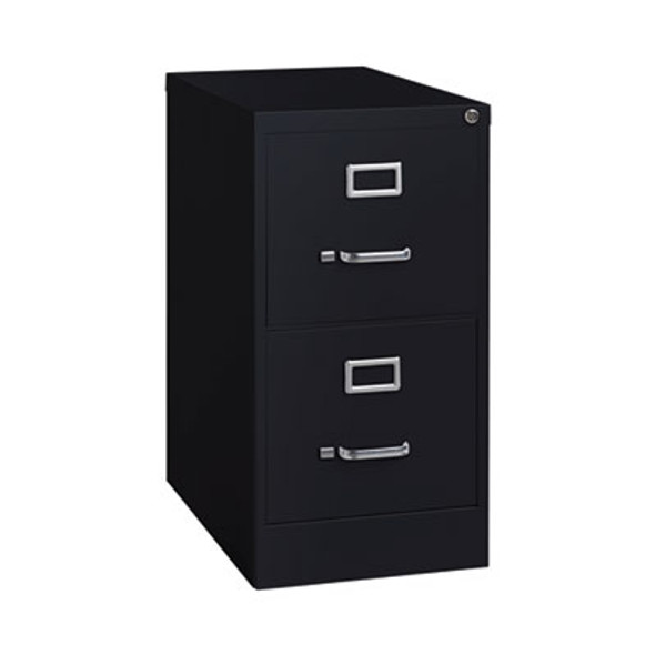 Two-Drawer Economy Vertical File, Letter-Size File Drawers, Black, 15" x 22" x 28.37"