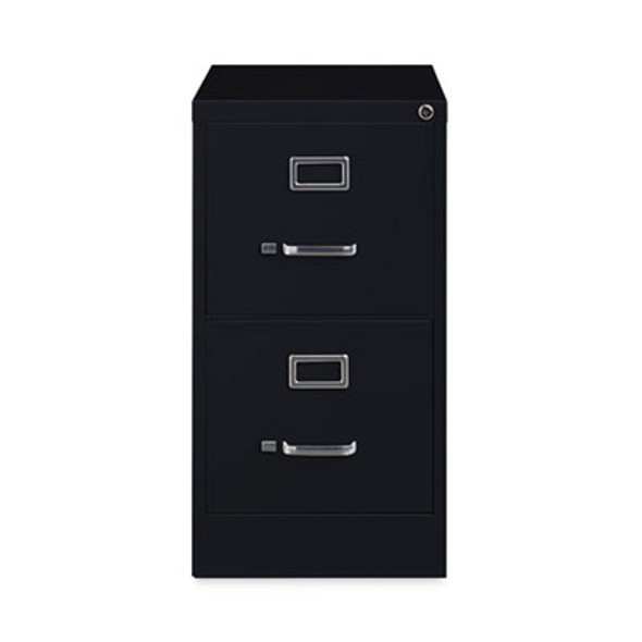 Two-Drawer Economy Vertical File, Letter-Size File Drawers, Black, 15" x 22" x 28.37"