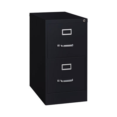 Two-Drawer Economy Vertical File, Letter-Size File Drawers, Black, 15" x 22" x 28.37"