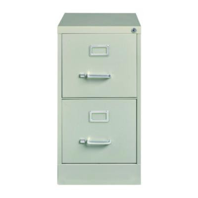 Two-Drawer Economy Vertical File, 2 Letter-Size File Drawers, Light Gray, 15" x 25" x 28.38"