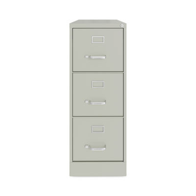 Three-Drawer Economy Vertical File, Letter-Size File Drawers, 15" x 22" x 40.19", Light Gray