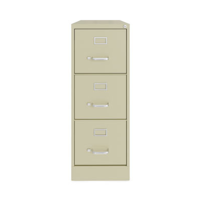 Three-Drawer Economy Vertical File, Letter-Size File Drawers, 15" x 22" x 40.19", Putty