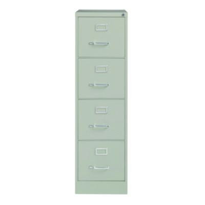 Economy Vertical File, 4 Letter-Size File Drawers, Light Gray, 15" x 25" x 52"