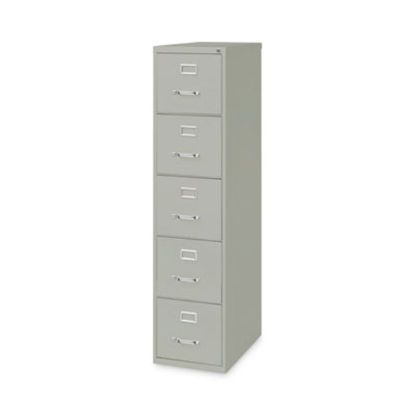 Five-Drawer Economy Vertical File, Letter-Size File Drawers, 15" x 26.5" x 61.37", Light Gray
